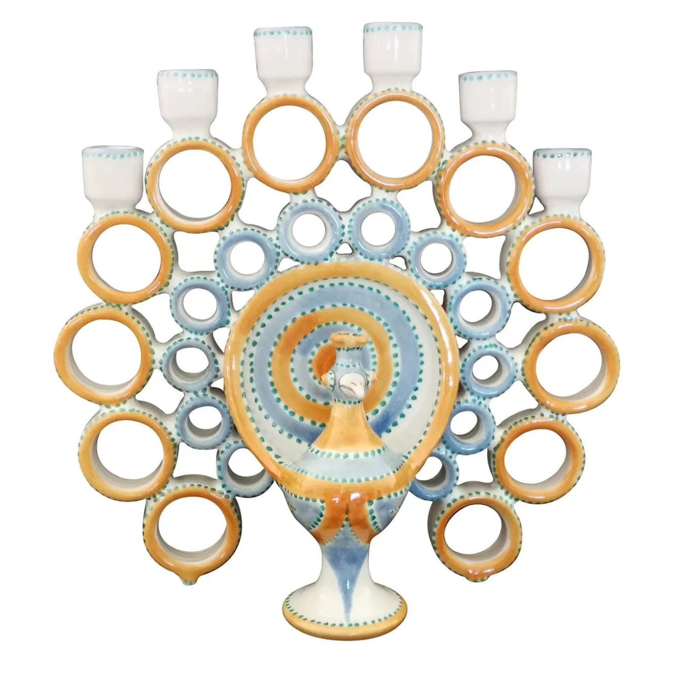 Candelabro Peacock Honey e Azure