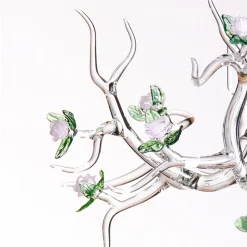Candelabro Rose in Vetro con Finitura Trasparente
