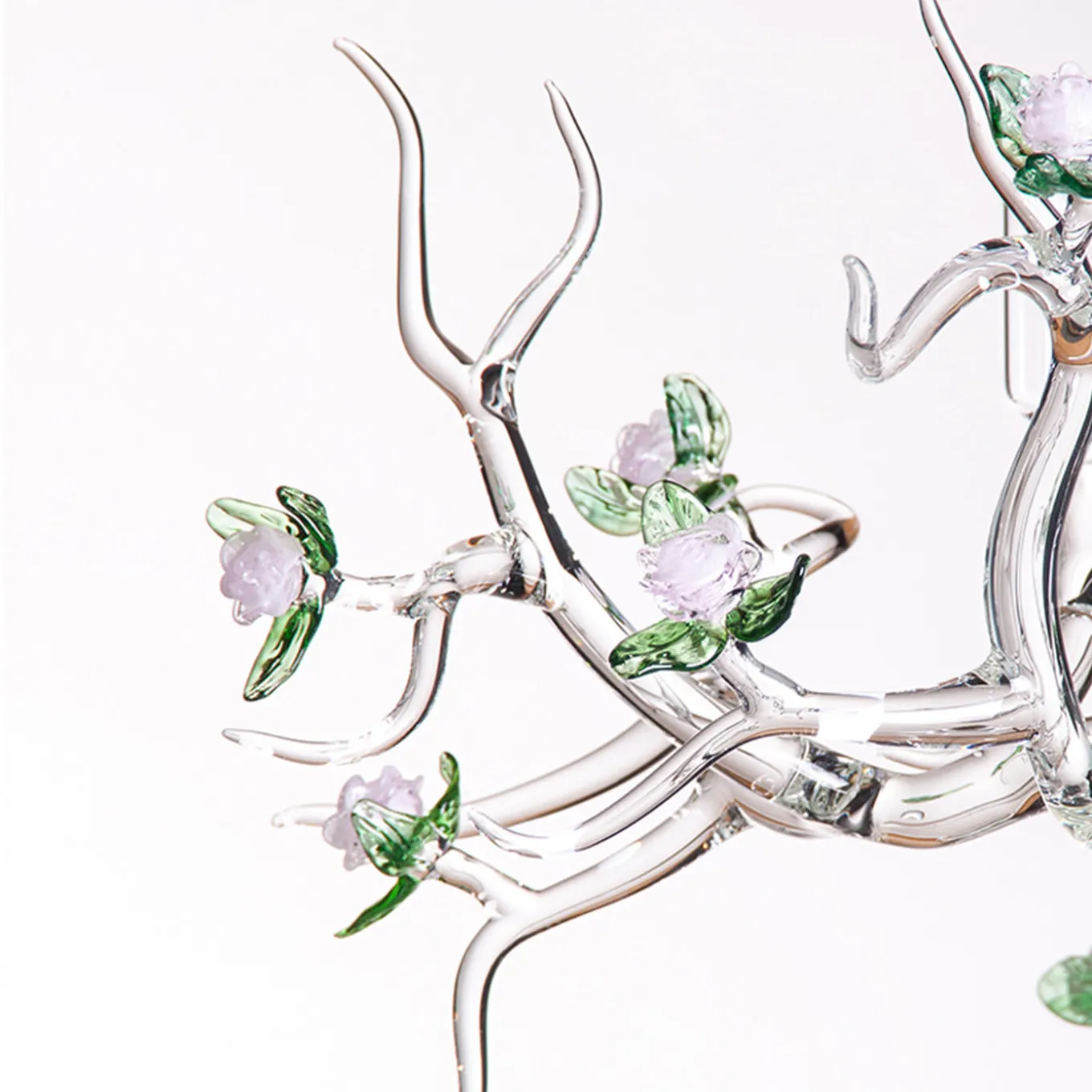 Candelabro Rose in Vetro con Finitura Trasparente