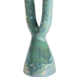 Candeliere doppio in ceramica Acqua