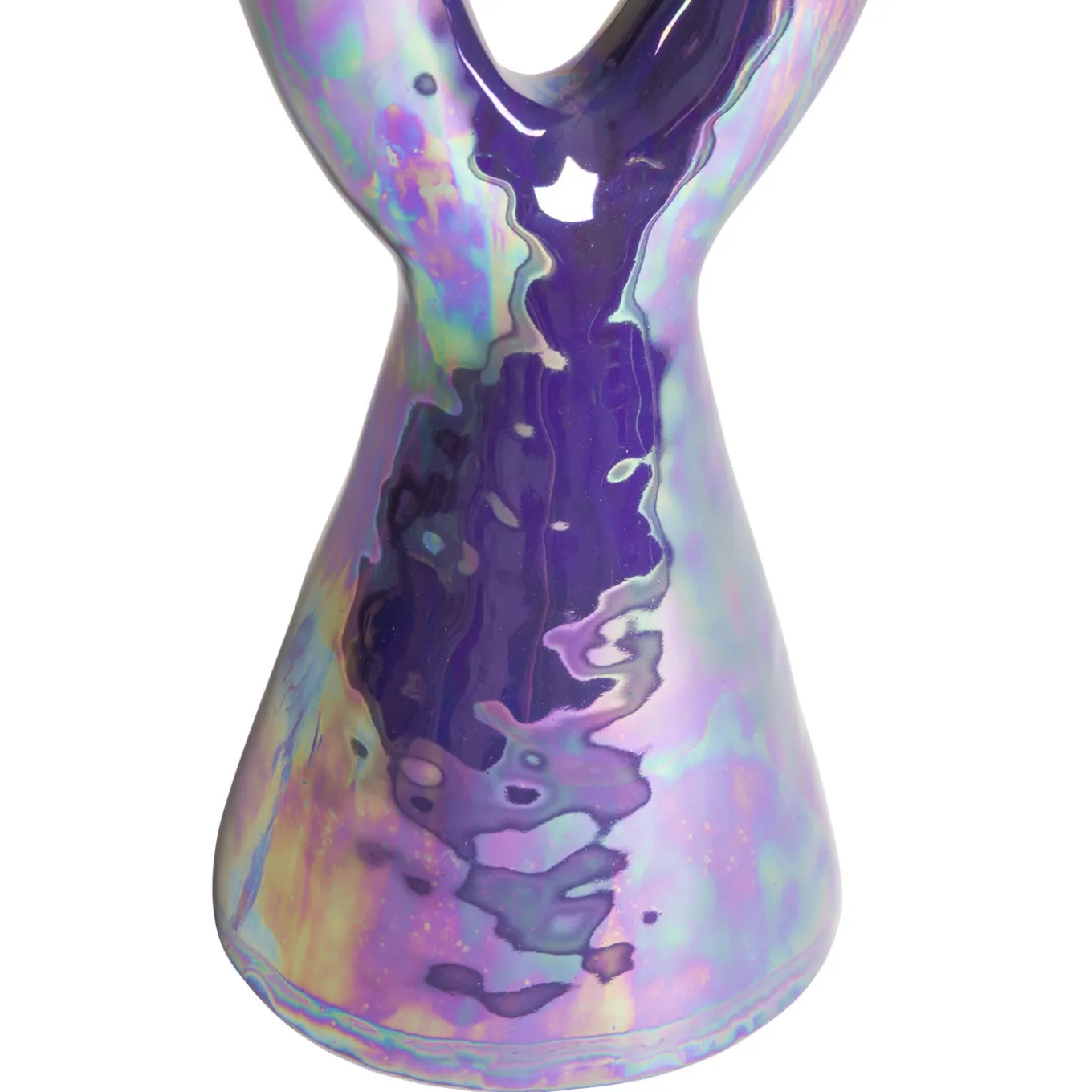Candeliere doppio in ceramica viola