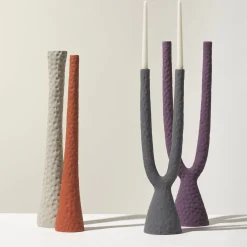 Candeliere Gamma in ceramica blu baltico opaco
