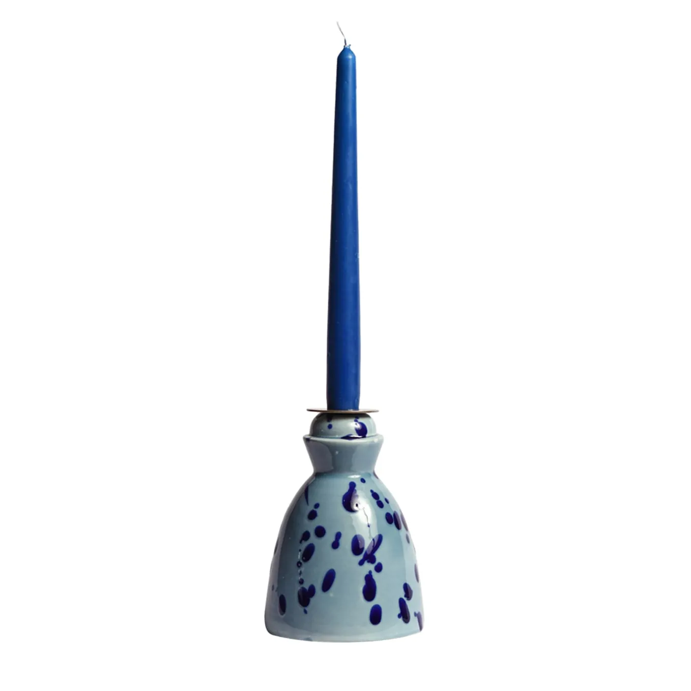 Candeliere in ceramica blu con 4 candele profumate