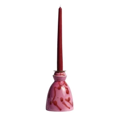 Candeliere in ceramica fucsia con 4 candele profumate