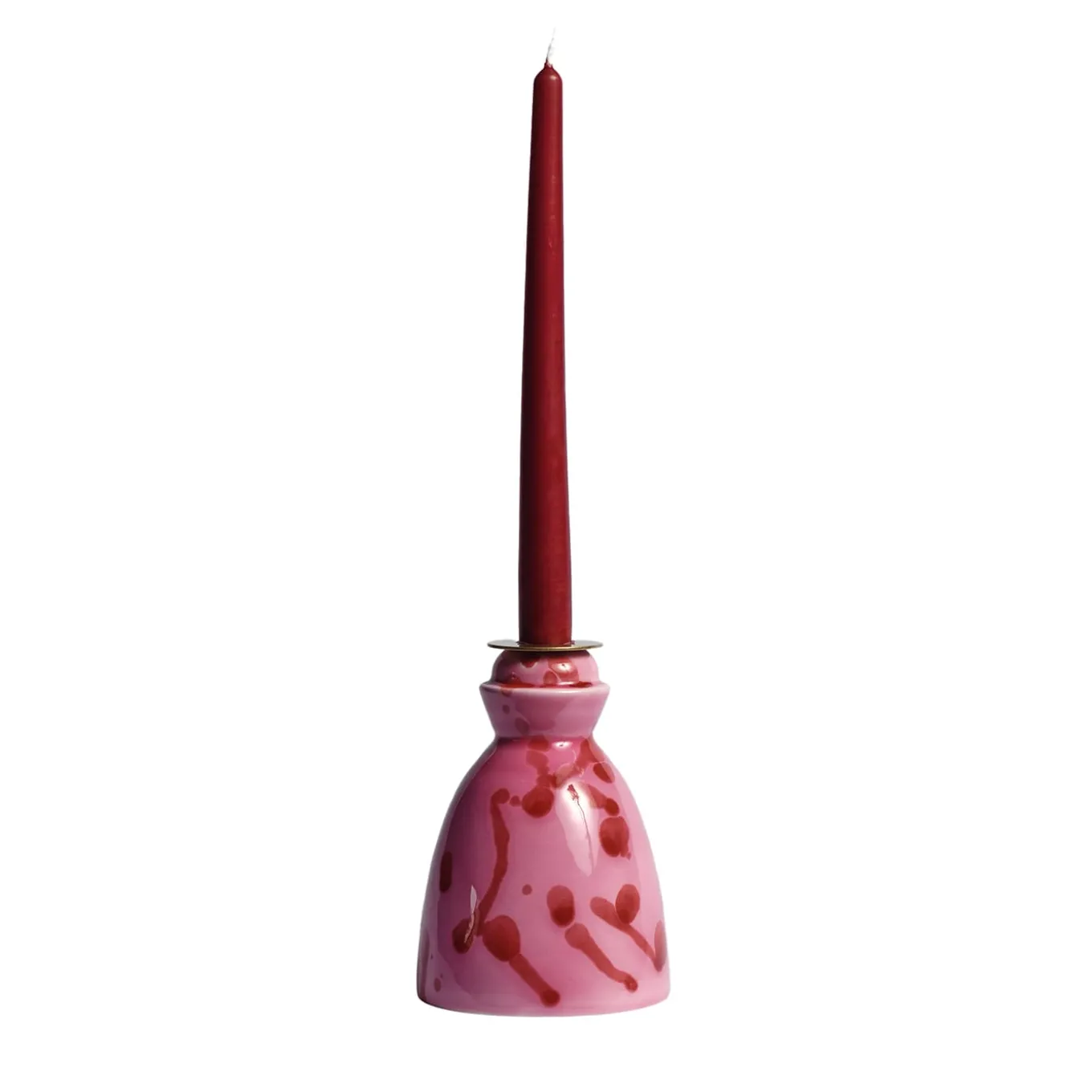 Candeliere in ceramica fucsia con 4 candele profumate