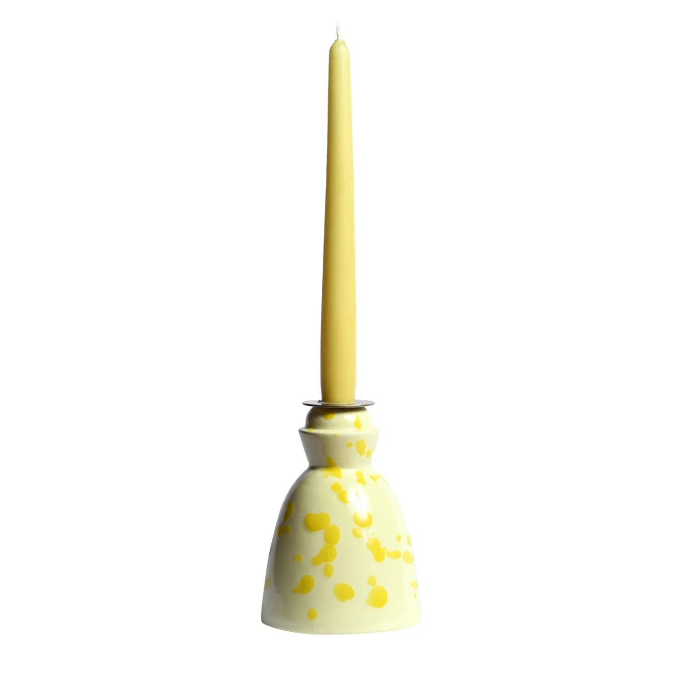 Candeliere in ceramica gialla con 4 candele profumate