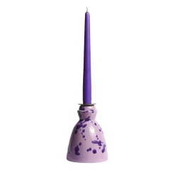 Candeliere in ceramica lilla con 4 candele profumate