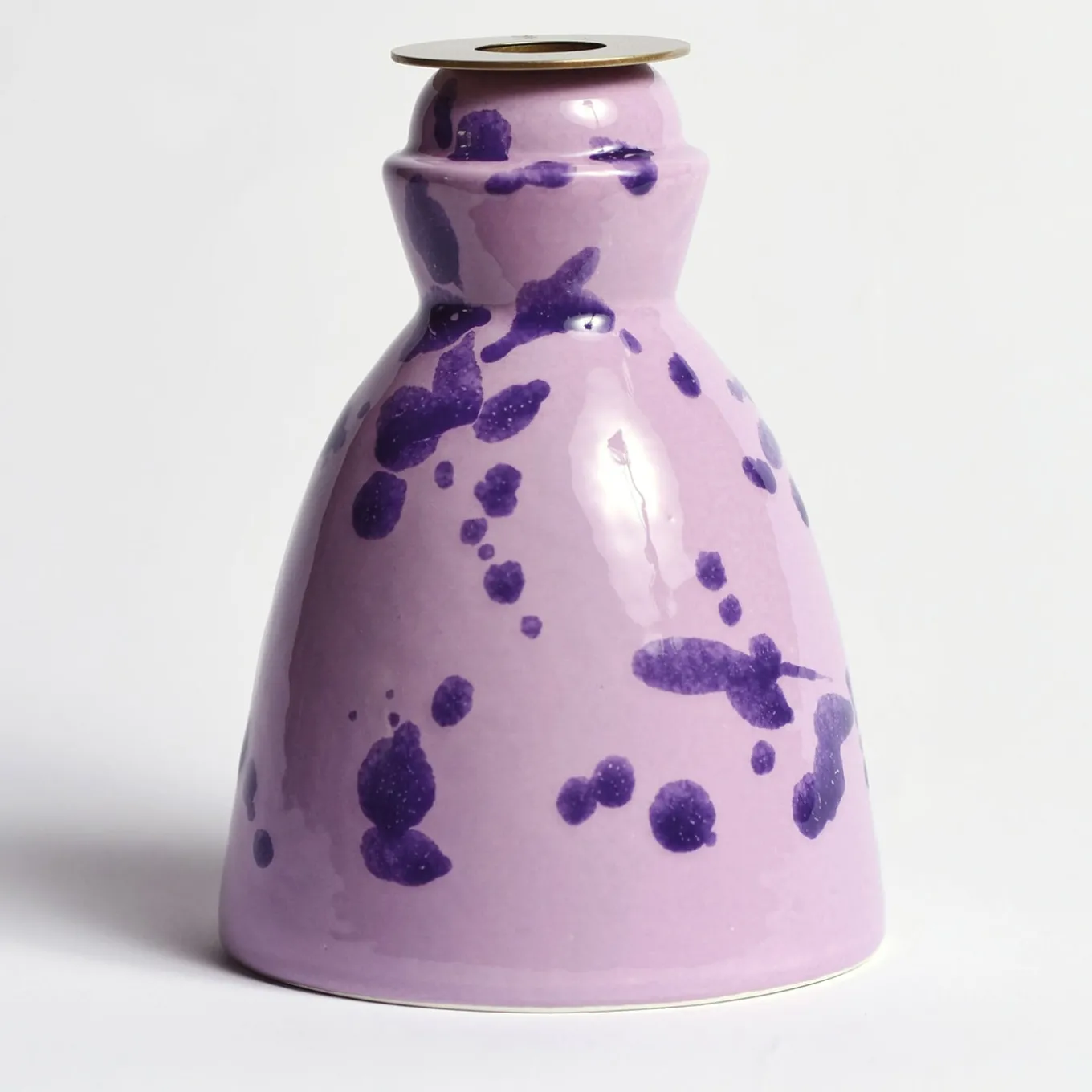 Candeliere in ceramica lilla con 4 candele profumate