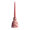 Candeliere in ceramica rosa con 4 candele profumate