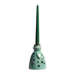 Candeliere in ceramica verde con 4 candele profumate
