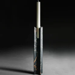 Candeliere Trinity L in marmo nero e oro