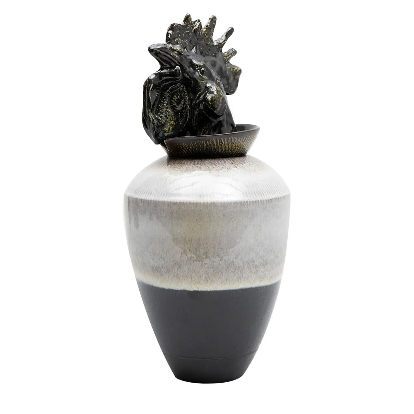 Canopo Gallo Vaso bianco e nero #1