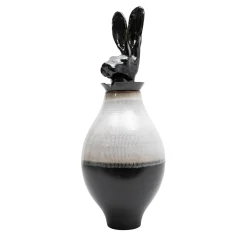 Canopo Lepre Vaso XL bianco e nero