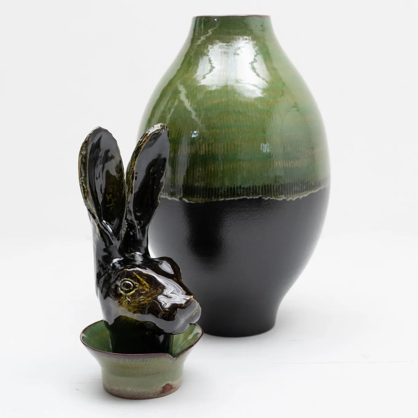 Canopo Lepre Vaso XL nero e verde