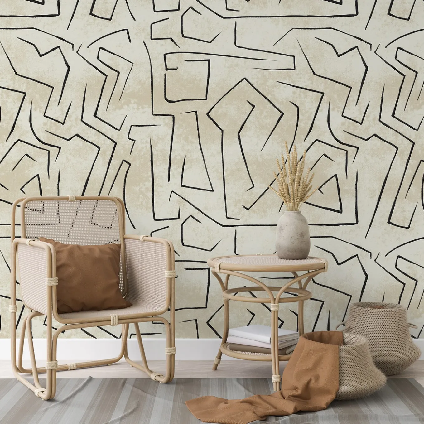 Carta da parati artistica dal design minimale