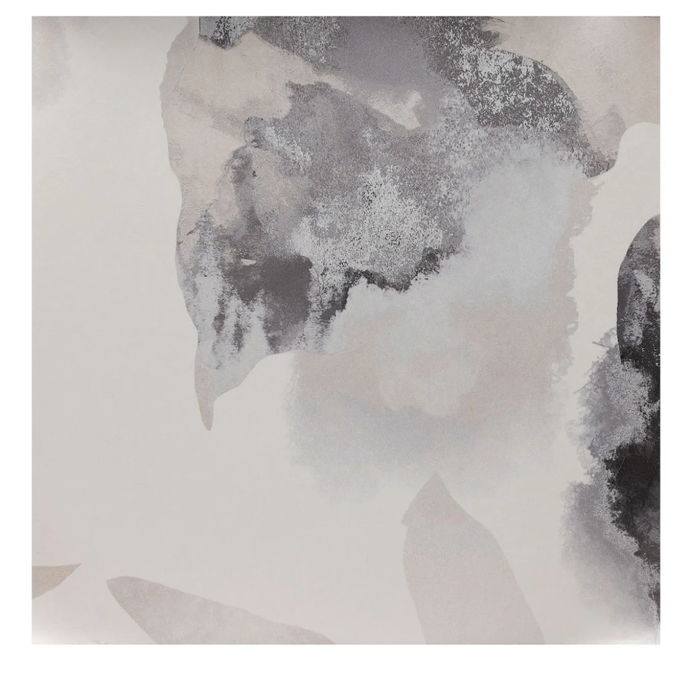 Carta da parati astratta in marmo grigio con fiori