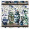 Carta da Parati Chinoiserie con Vasi Ming