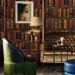 Carta da Parati con Libreria Vintage