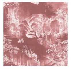 Carta da parati con paesaggio orientale rosa