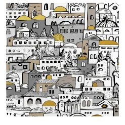 Carta da Parati DIY con Paesaggio Urbano Mediterraneo
