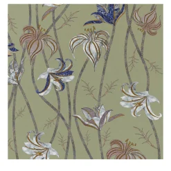 Carta da parati Fiori Verde Salvia