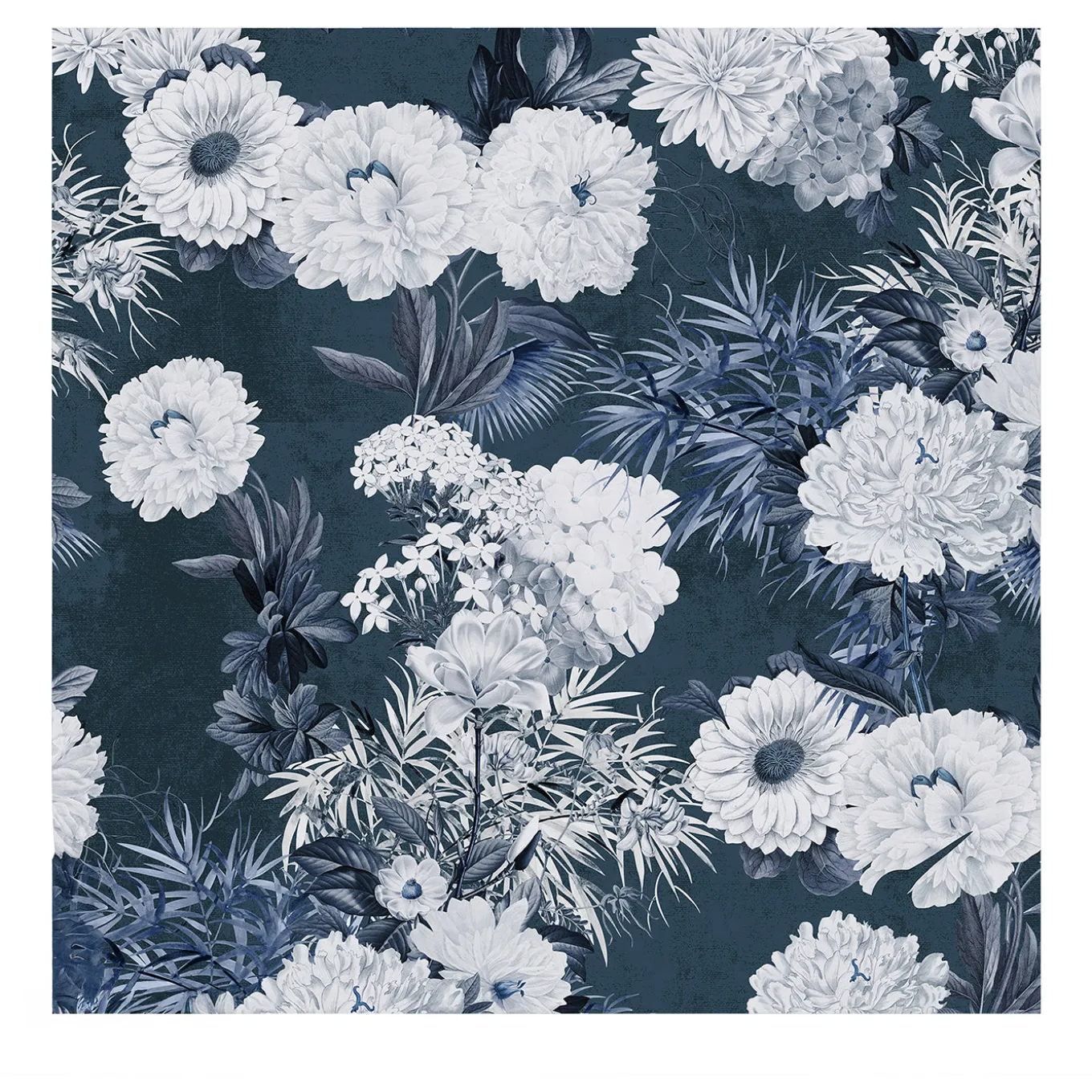 Carta da parati floreale blu navy