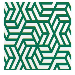 Carta da Parati Geometrica Mid Century Modern Verde e Bianca