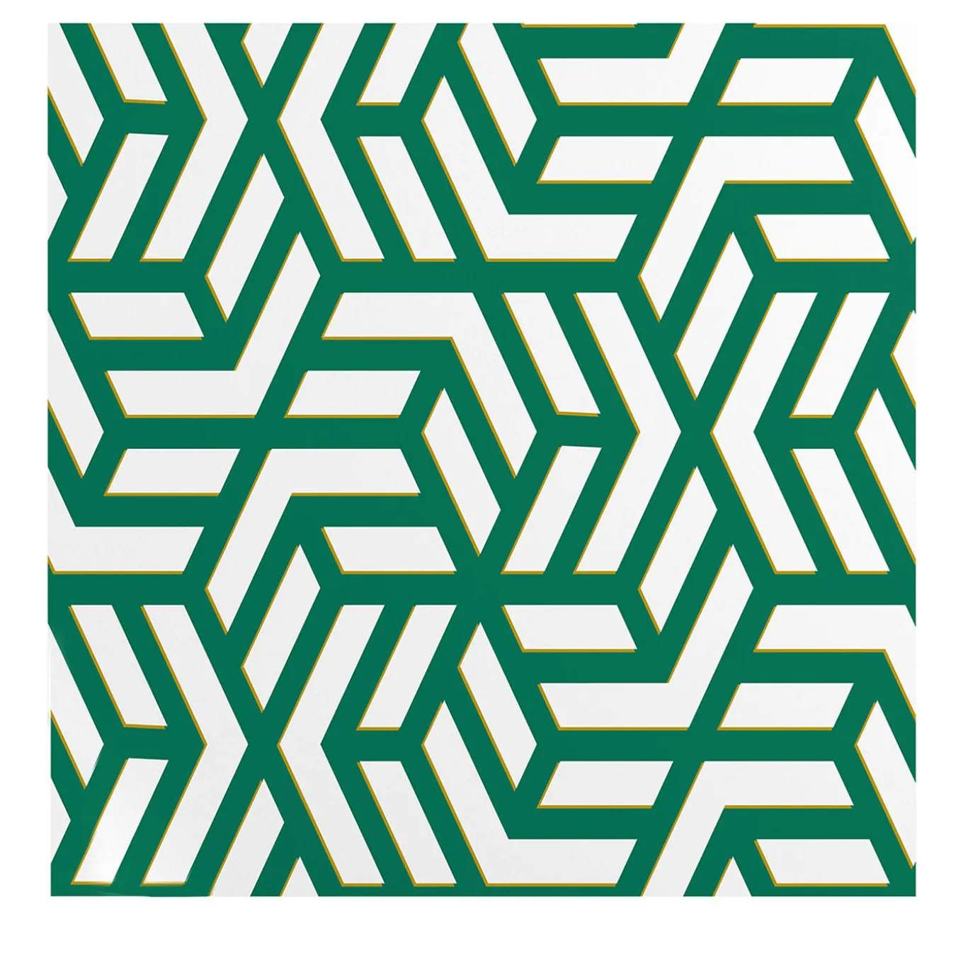 Carta da Parati Geometrica Mid Century Modern Verde e Bianca