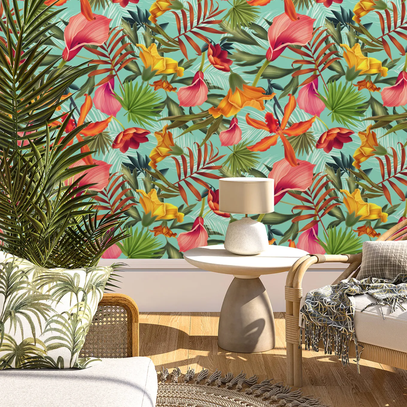 Carta da parati hawaiana Tiki Decor