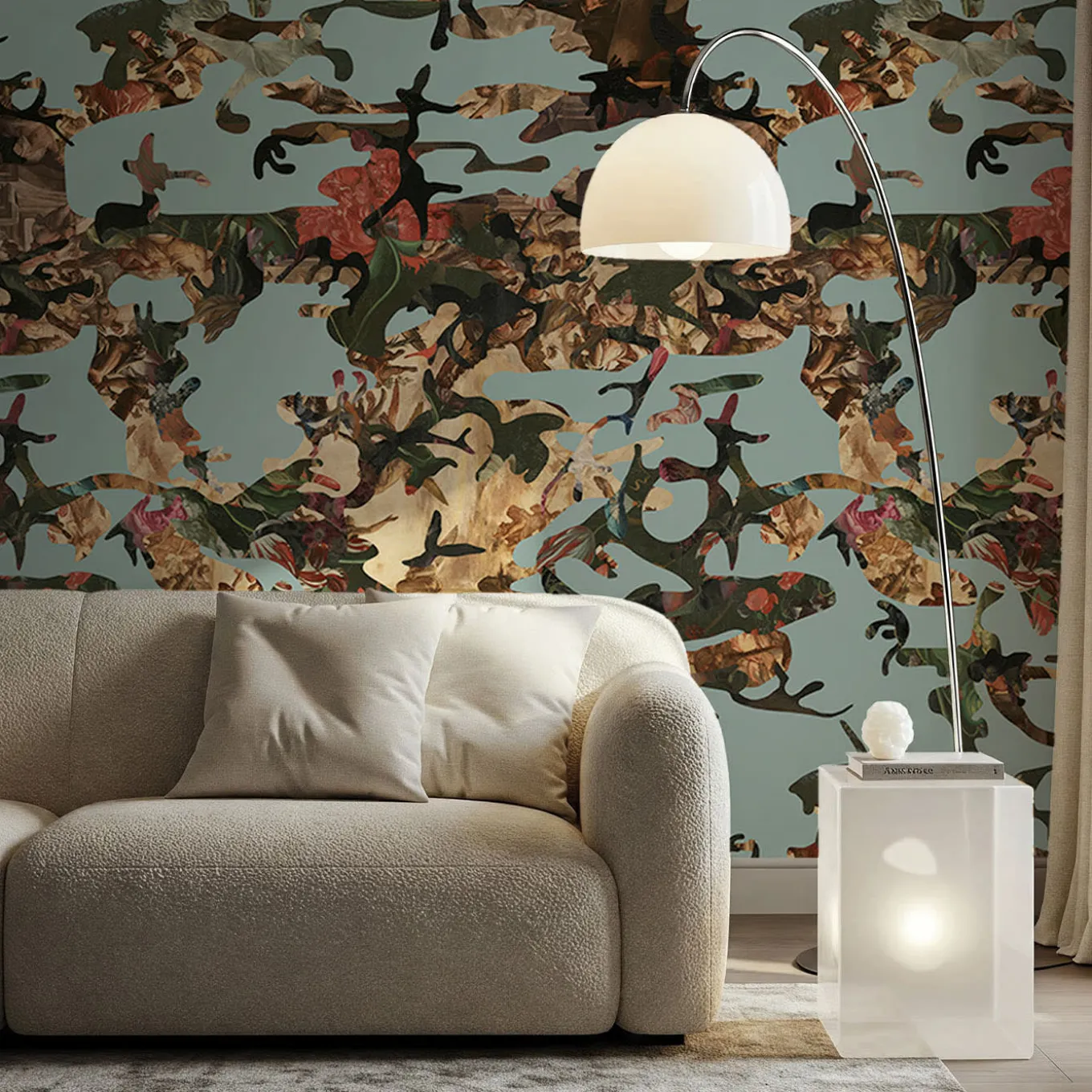 Carta da parati Hidden In Plain Sight Nikko Blue di Magnus Gjoen