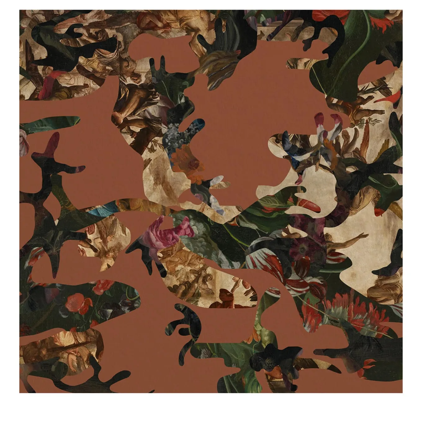 Carta da parati Hidden in Plain Sight Camouflage Marsala di Magnus Gjoen