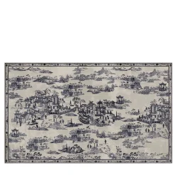 Carta da parati Japanese Toile blu e bianca