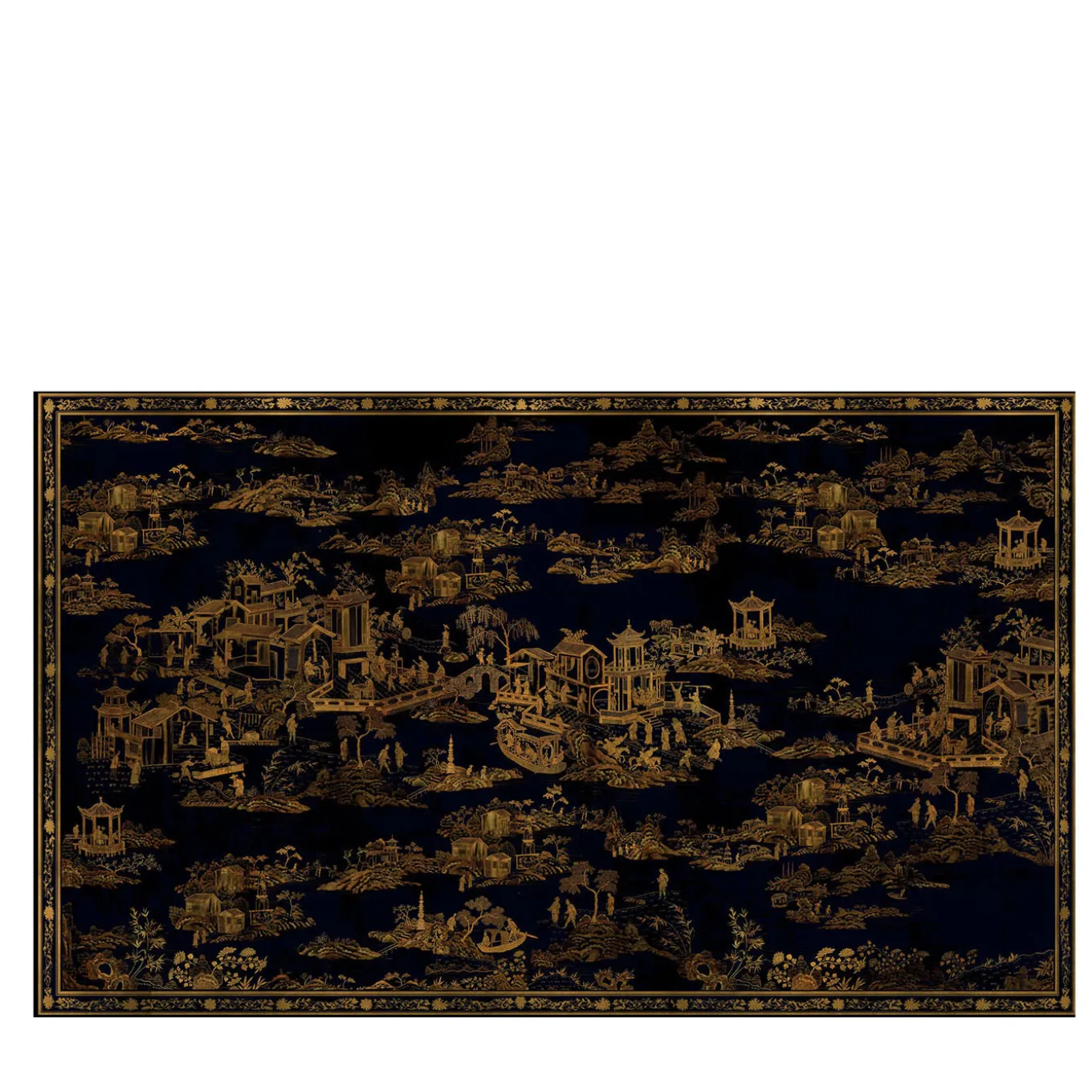 Carta da parati Japanese Toile gialla e nera