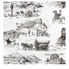 Carta da Parati Marrone e Bianca Western in Stile Fumetto Retrò