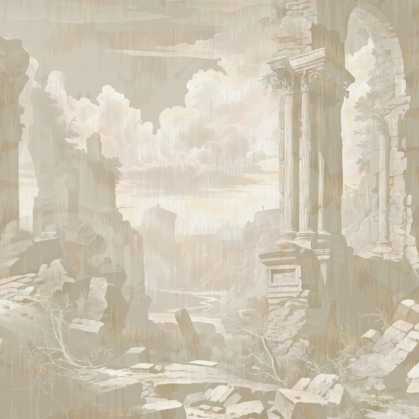 Carta da parati Storm of Stones and Shadows Tortora edition di Magnus Gjoen