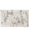 Carta da parati testurizzata con decorazione greca beige