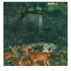 Carta da parati vintage con cervi della foresta