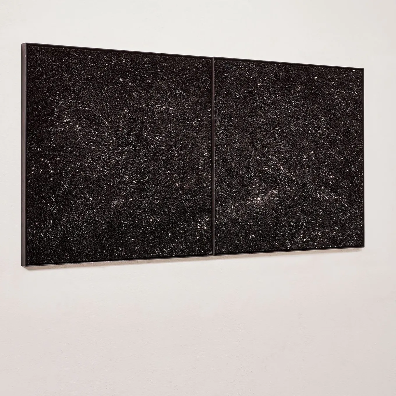 Cattedrale n110 n111 Set di 2 pannelli decorativi in vetro nero
