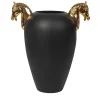 Cavallo Grande Vaso nero e oro lucido
