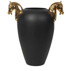 Cavallo Grande Vaso nero e oro lucido