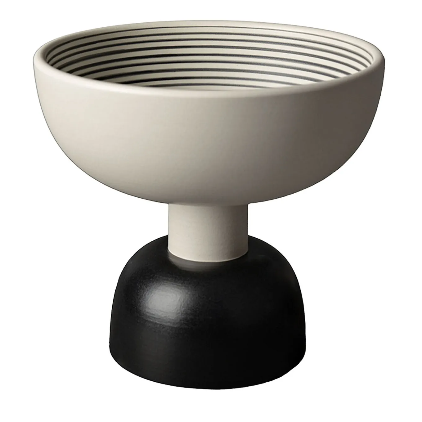 Centrotavola alto bianco e nero di Ettore Sottsass
