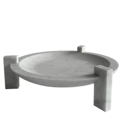 Centrotavola Block Stand Basso in Marmo di Carrara