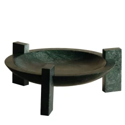 Centrotavola Block Stand Low in marmo verde