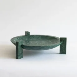 Centrotavola Block Stand Low in marmo verde