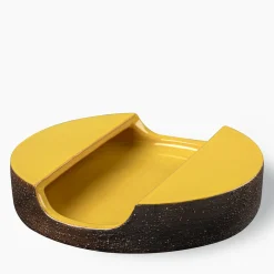 Centrotavola Bolo Decorativo Giallo della Serie Tagliata di Aldo Londi