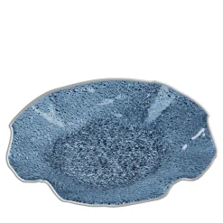 Centrotavola Grande in Vetro Blu a Scallop Lirica
