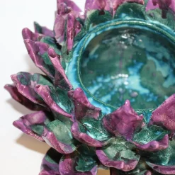 Centrotavola in ceramica viola e blu Ninfea