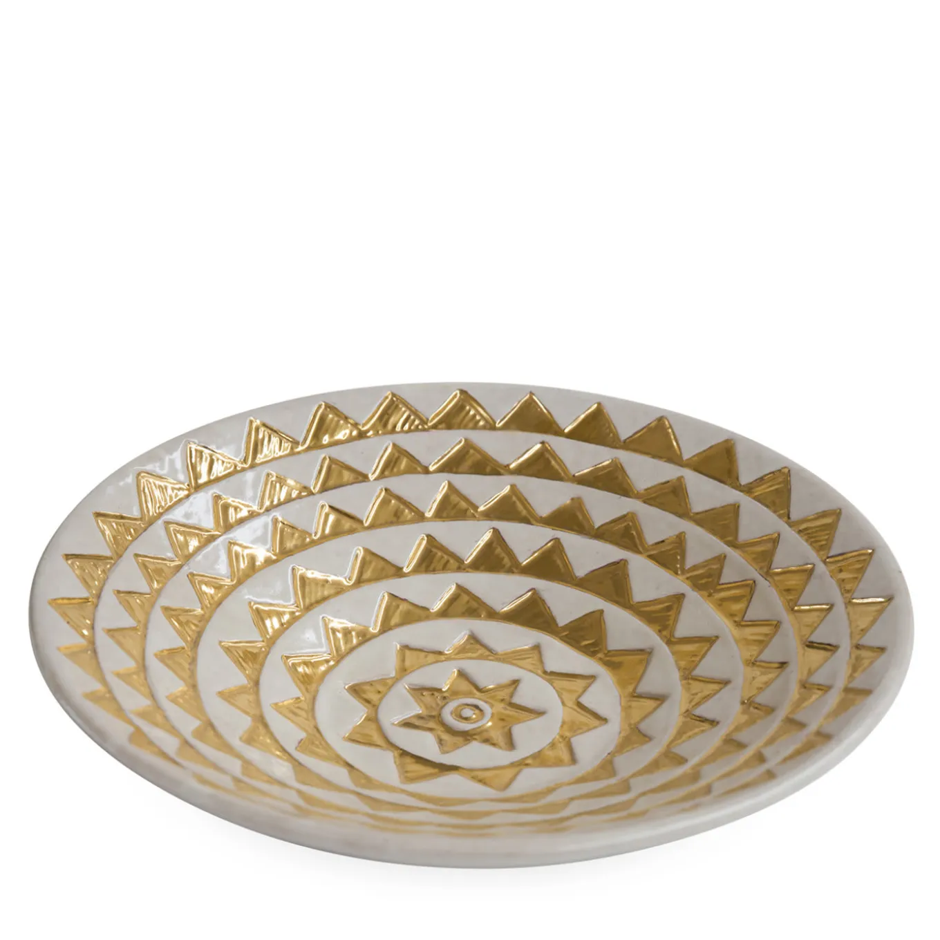 Centrotavola in maiolica Triangolo