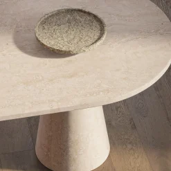 Centrotavola in Travertino Argento Inside Out di Karen Chekerdjian