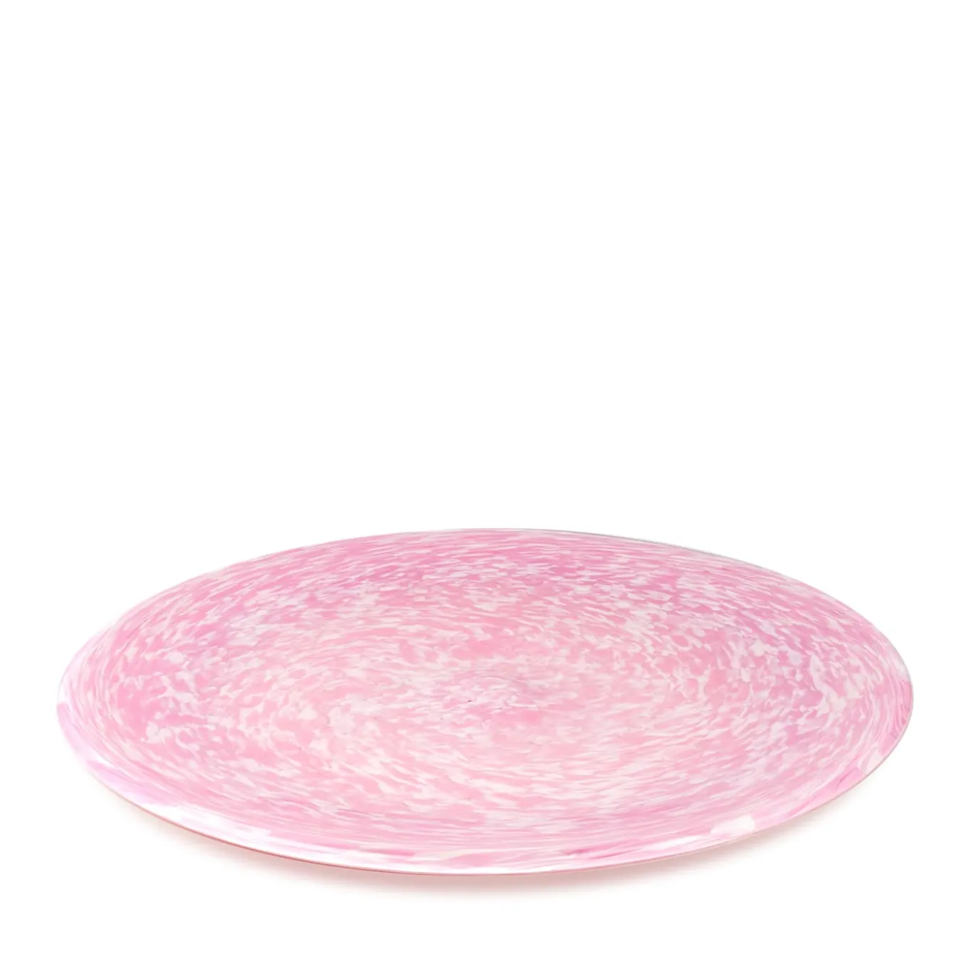 Centrotavola in vetro rosa e avorio